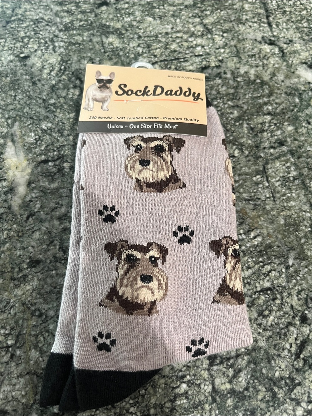 Sock Daddy Unisex Dog Pattern Crew Socks - grey